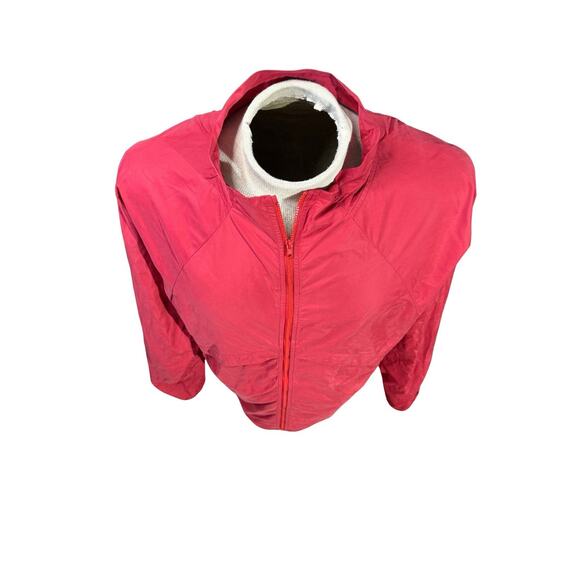 Beardedgoat Packable Windbreaker Jacket Red Lightweight Hooded Men’s Large - Picture 2 of 7